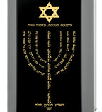 Men's Star of David Menorah Pendant Necklace on Onyx