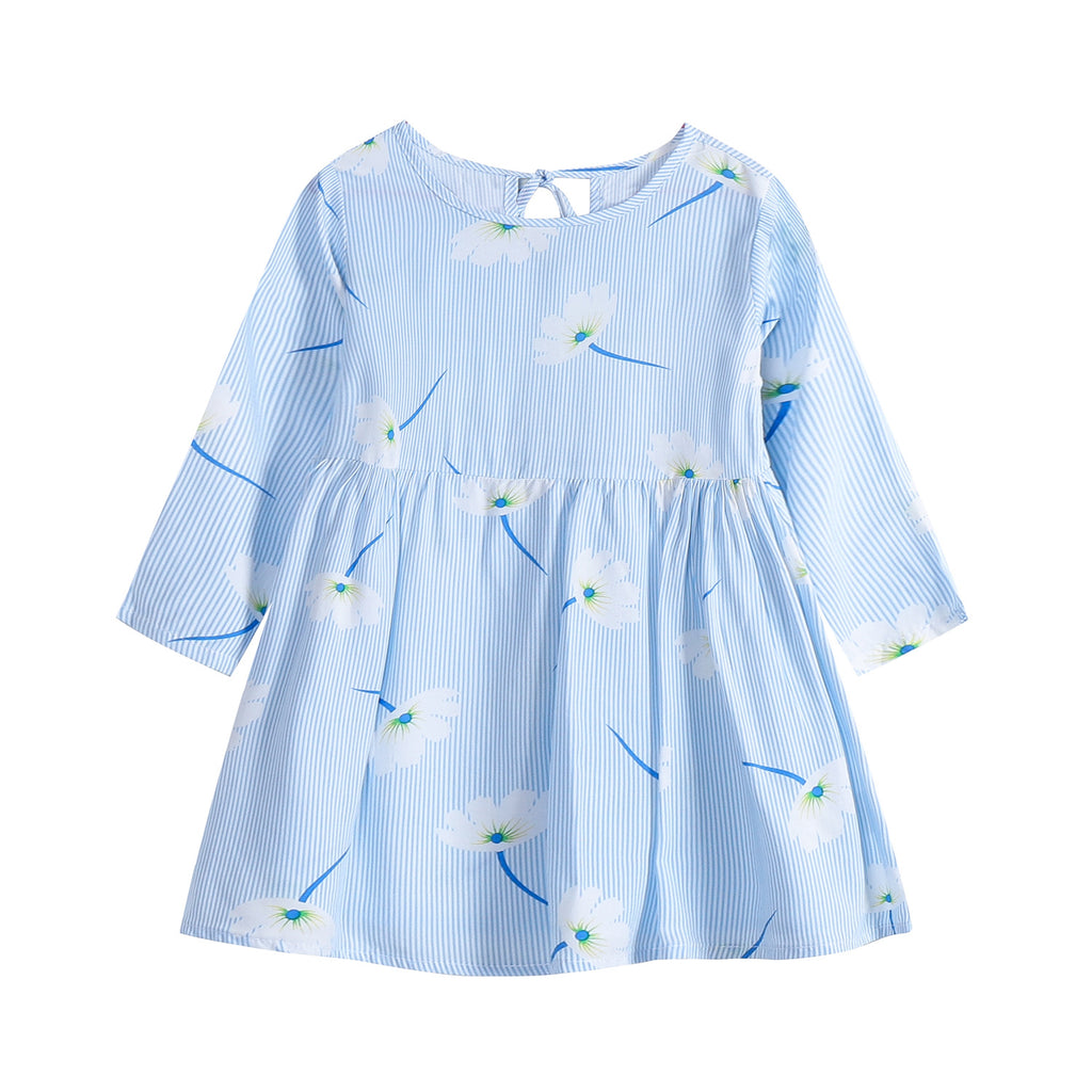 Floral Cotton Long Sleeve Dress for Children