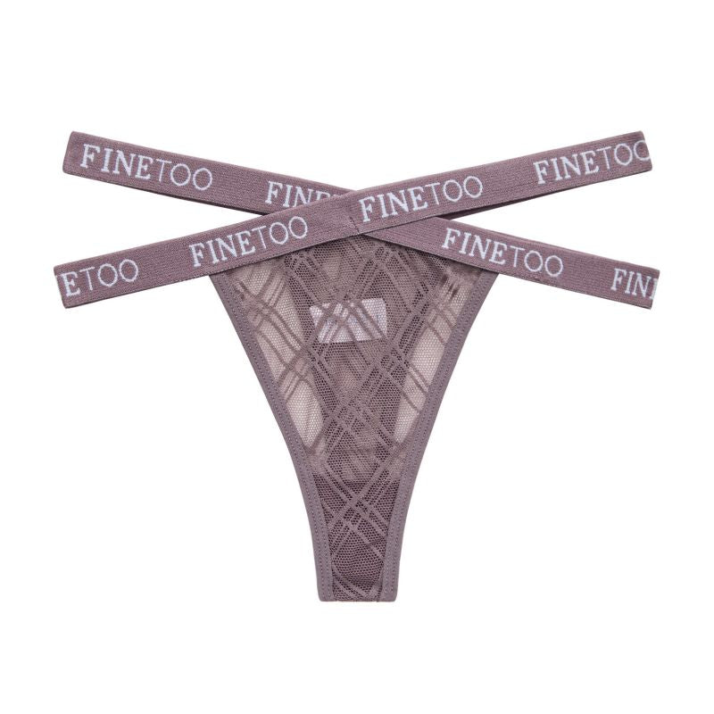 Transparent Cross Strap Women's Thong T-Panties