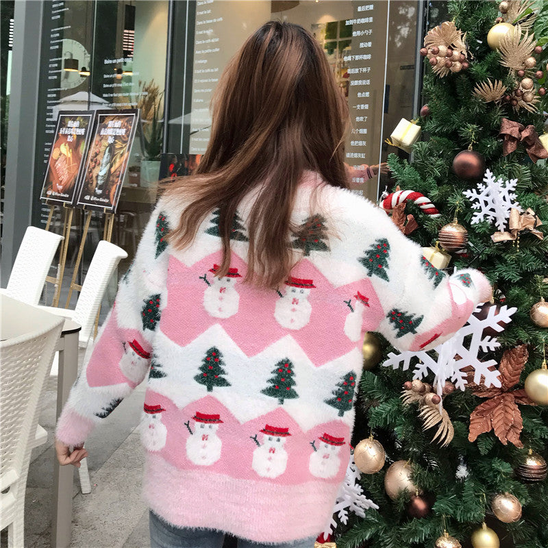 2020 Fall Winter Women's Christmas Sweater with Trees