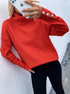 High-neck Women's Multi-panel Pullover Sweater | Streetwear