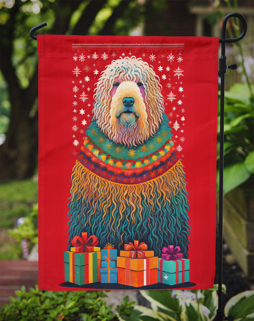 Komondor Holiday Christmas Garden Flag