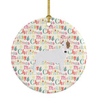 Bull Terrier Merry Christmas Ceramic Ornament