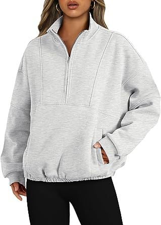 Women's Casual Sports Sweater with Zipper Pocket
