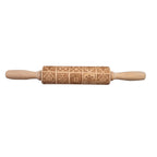 Wooden Rolling Pin with Christmas Reindeer Design