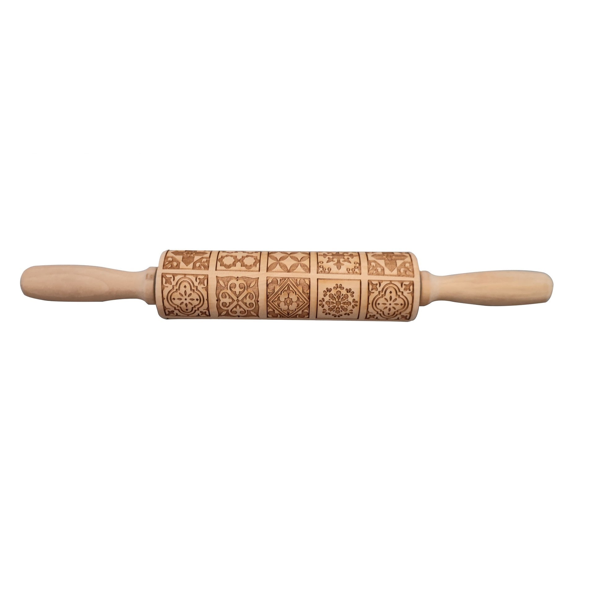 Wooden Rolling Pin with Christmas Reindeer Design