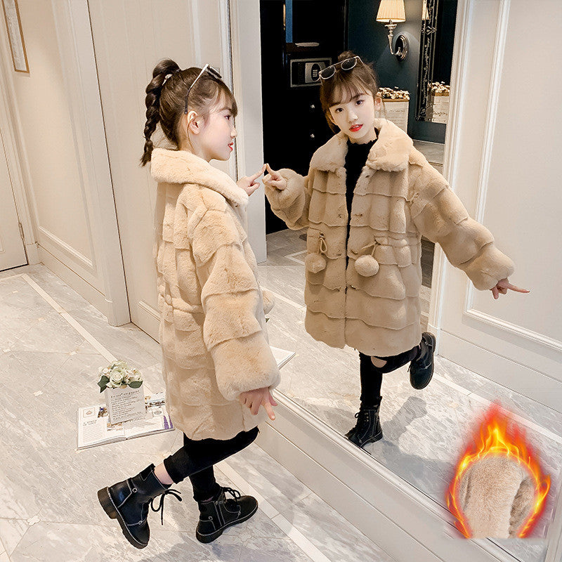 Children's Plush Padded Wool Sweater for Winter