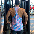 Men's Tie-Dye Racerback Gym Stringer Tank