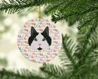 Cymric Cat Christmas Ceramic Ornament