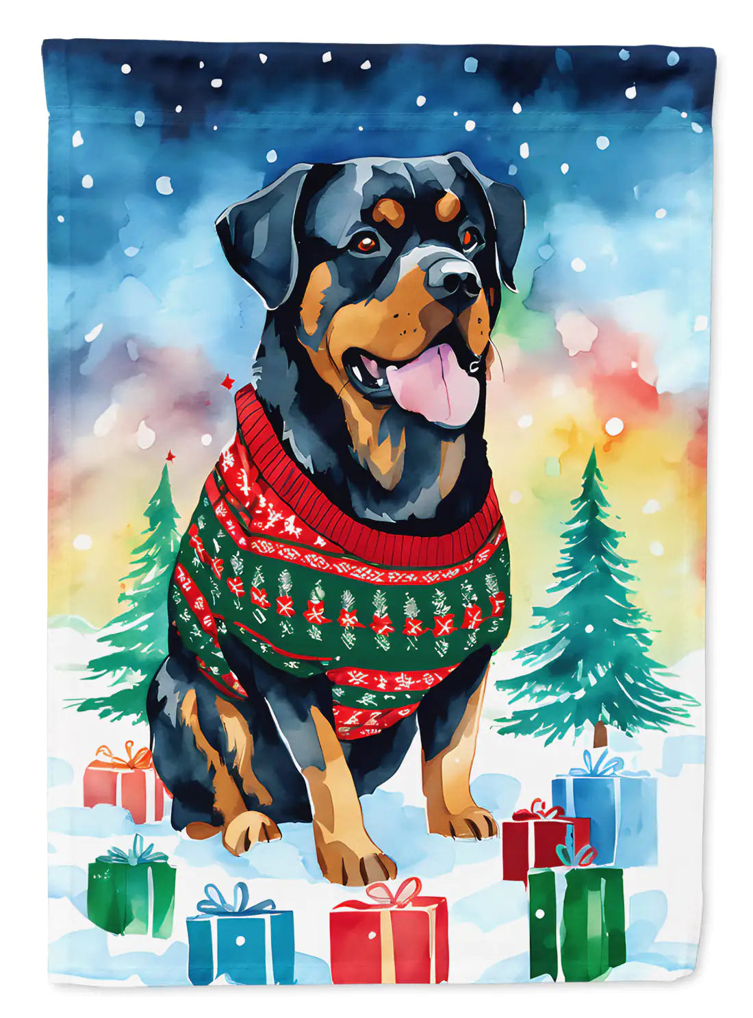 Rottweiler Christmas Garden Flag