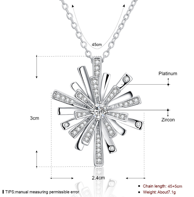 Christmas Snowflake Necklace with Accents