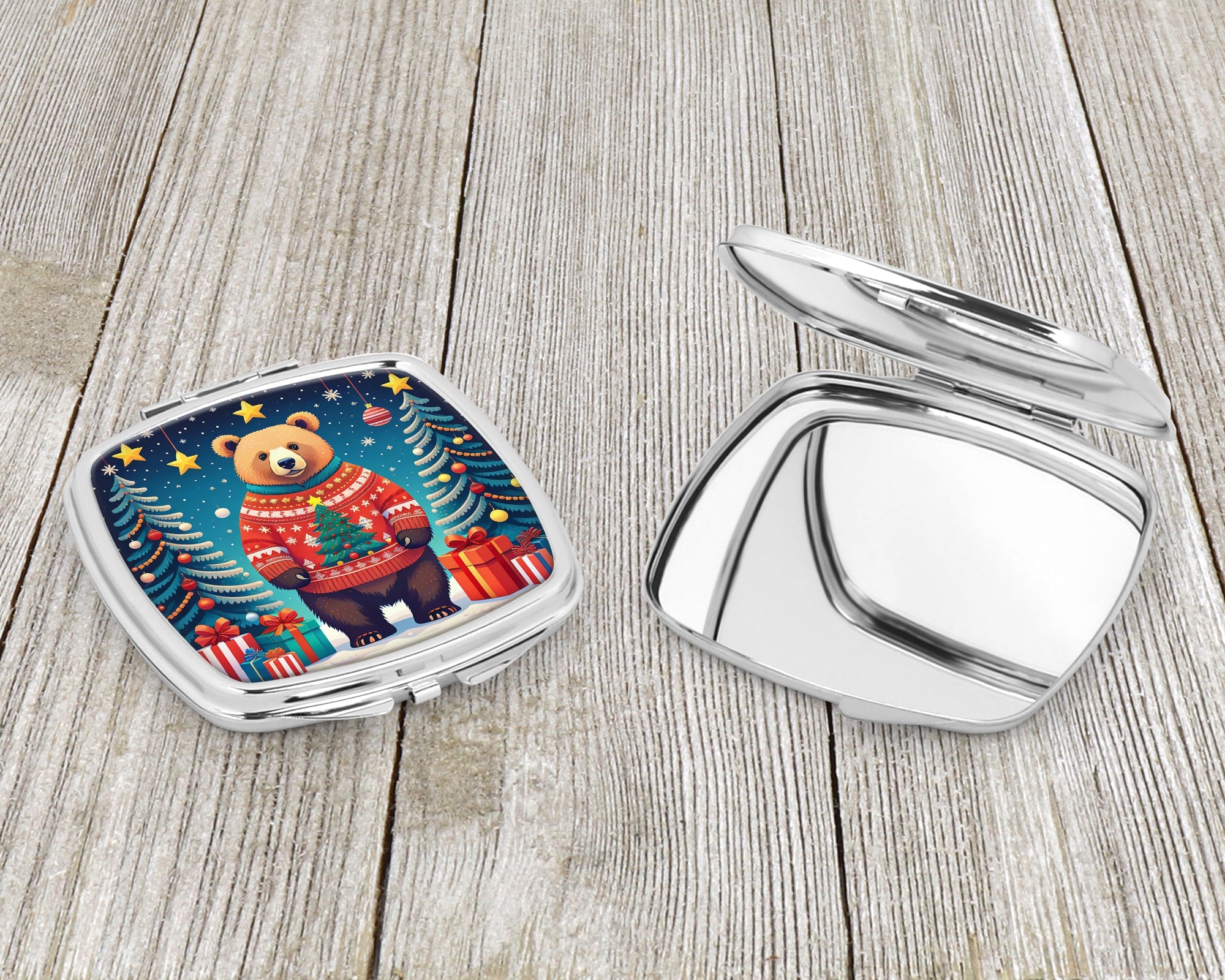 Bear Christmas Compact Mirror