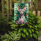Sphynx Cat By the Christmas Tree Garden Flag