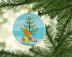Norwich Canary Merry Christmas Ceramic Ornament