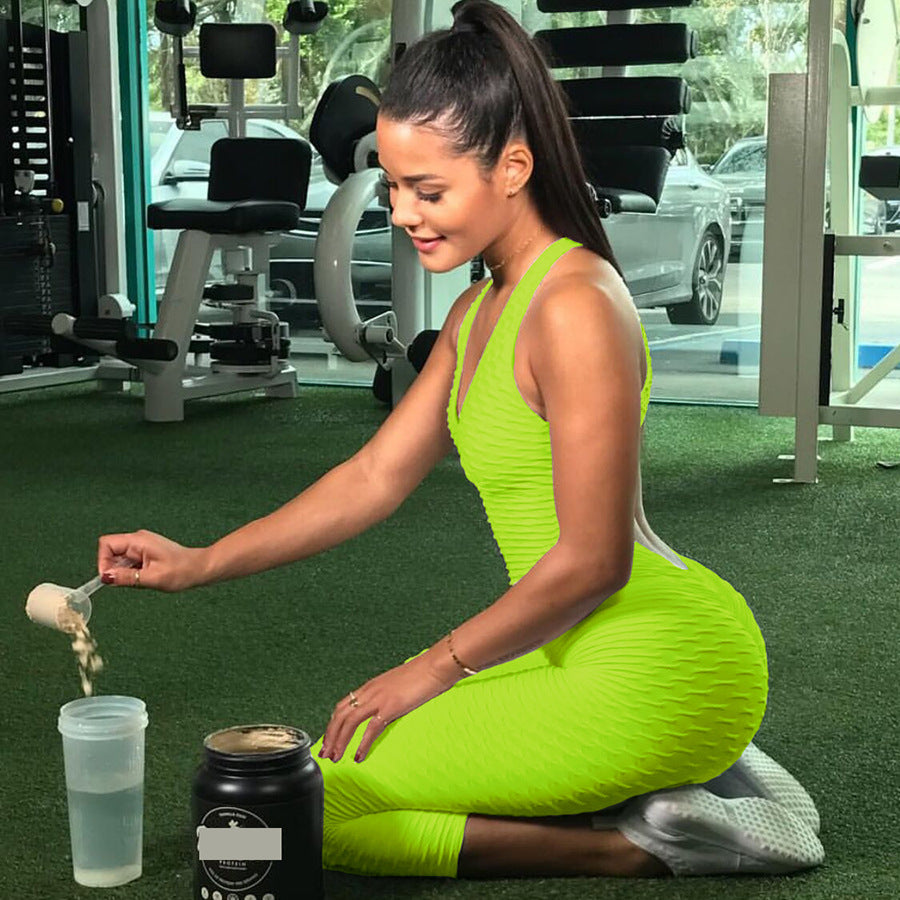 Yoga Bodysuit with Honeycomb Sports Design