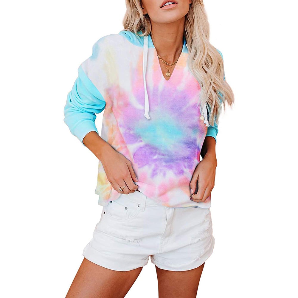 Tie Dye Ombre Loose Long Sleeve Hoodie Top | Streetwear