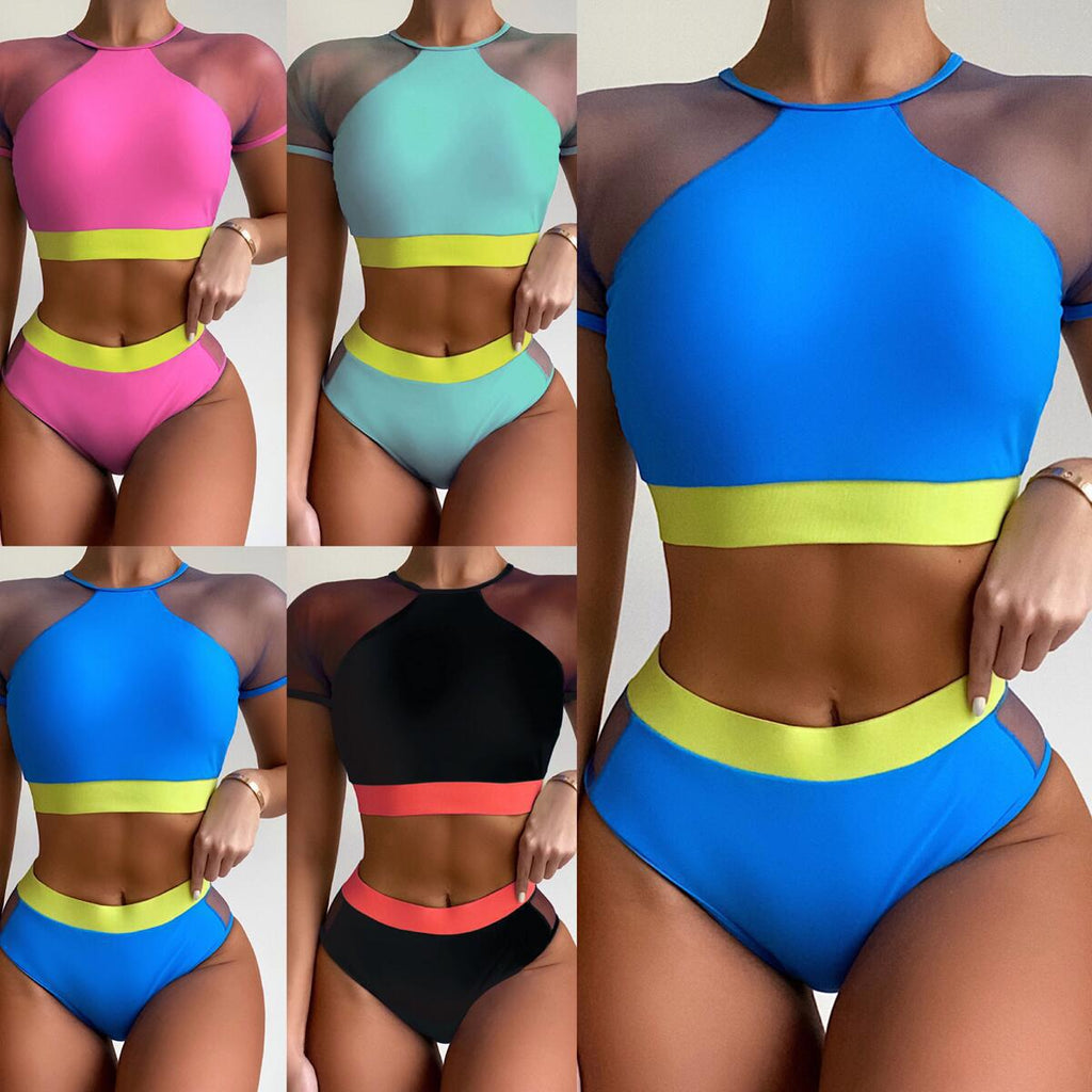 New Mesh Band High-Waist Sexy Bikini 2021