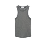 Retro American Style Ribbed Tank Top for Women