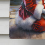 Westie and Santa Claus House Flag