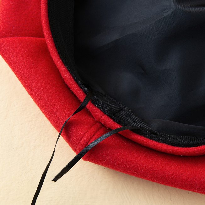 Women's Solid Color Wool Retro Painter Hat | Embroidered Cap