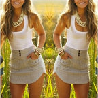 Sleeveless Sexy Dress with Irregular Hem and Pockets