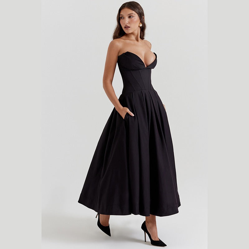 Women's Elegant Tube Top A-Line Dress