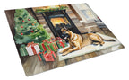 Belgian Malinois Cozy Christmas Glass Cutting Board