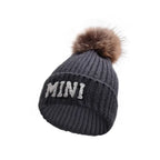 Kunyeah 3Pcs Parent-Child Beanie Hat Mama Papa Baby Matching Hats Winter Warm Cap with Pom-Pom Women Men Knitted Hat | Embroidered Cap