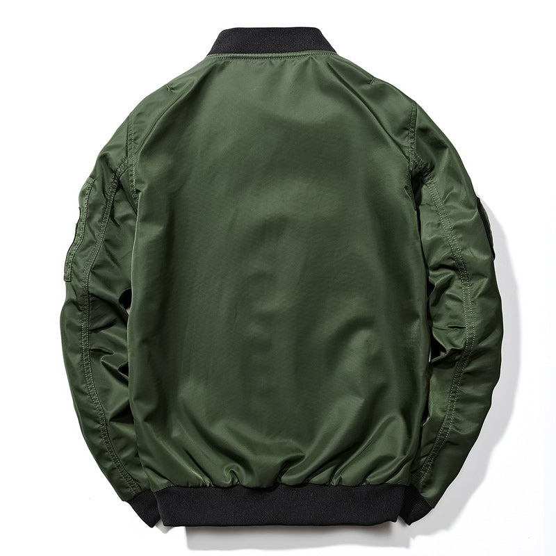 Men's Solid Color Slim Fit Pilot Jacket