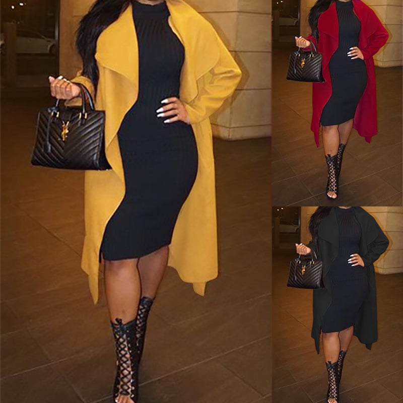 Lapel Long Sleeve Loose Women's Coat