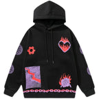 Niche Flame Print Hoodie | Streetwear