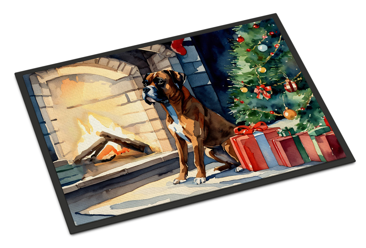 Boxer Cozy Christmas Doormat