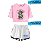 Riverdale Women's Cropped Leisure Set: T-Shirt & Shorts