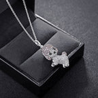 Zirconia Puppy Pendant Necklace