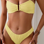 Ribbed Bandeau Bikini Set