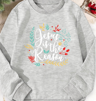 Christmas Printed Girls' Sports Sweater