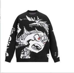 Black Clover Asta Knitted Streetwear Sweater (One Piece)
