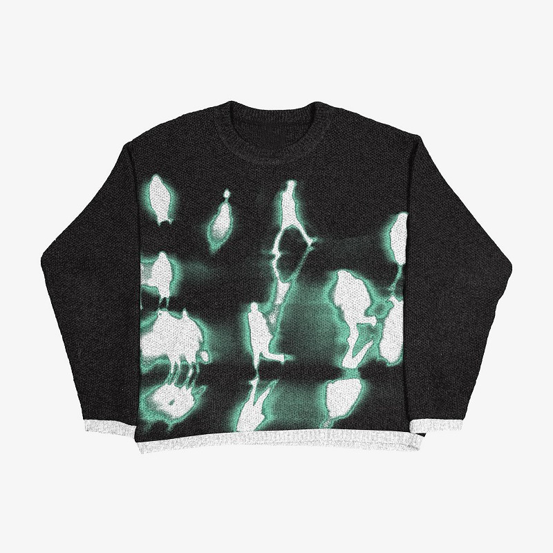 Loose Long Sleeve Jacquard Pullover Sweater Top | Streetwear