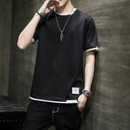 Stylish Men's Summer Two-Piece Spliced Pullover T-shirts | Streetwear