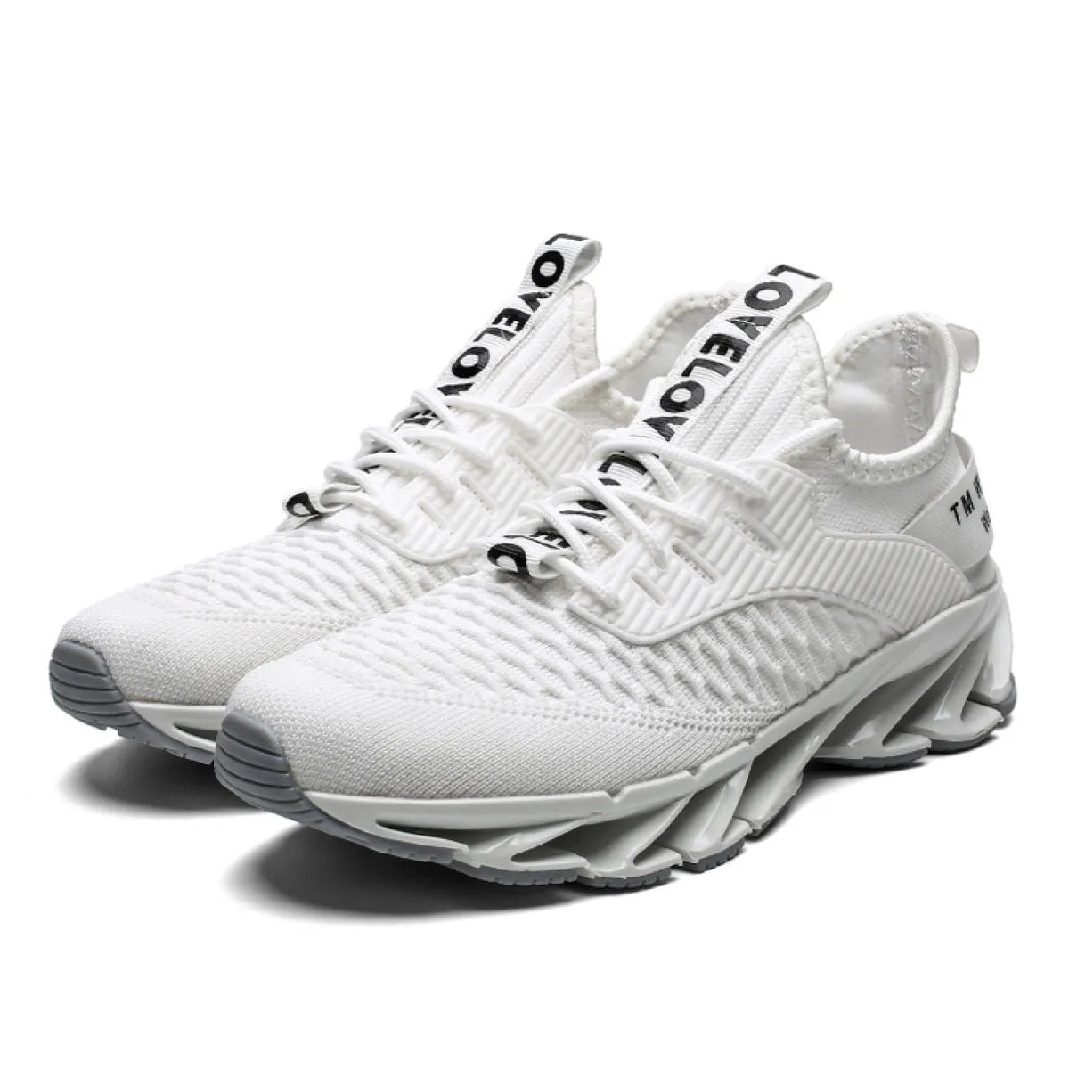All-match Knife-edge Knit White Shoes | Footwear