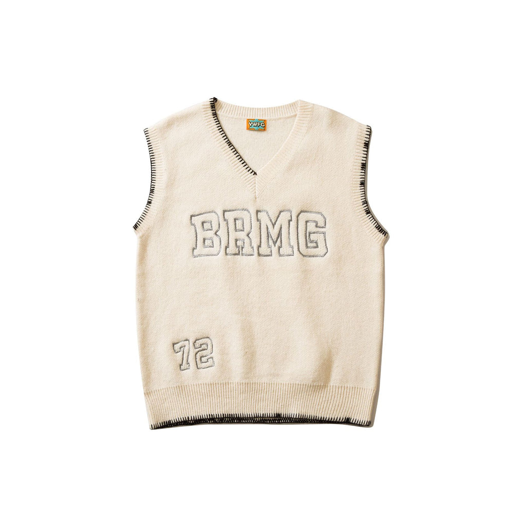 Men's Embroidered V-neck Loose Vest Sweater