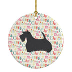 Scottish Terrier Merry Christmas Ceramic Ornament