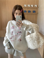 ADAgirl Kawaii Dog Print Oversized Hoodie for Women