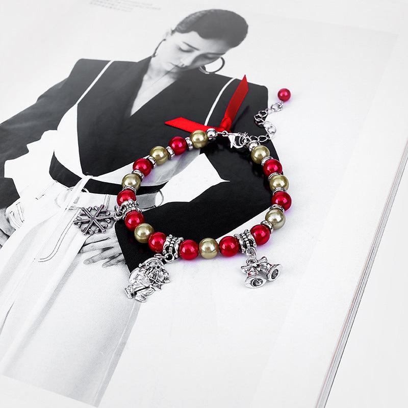Santa Claus Alloy Bracelet with Christmas Tree Charm