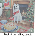 American Eskimo Christmas Cookies Glass Cutting Board