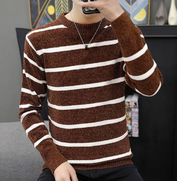 Striped Men's Sweater in Chenille (One Piece)