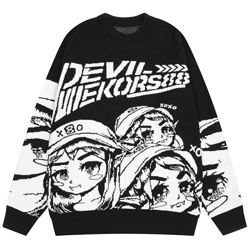 Design Miracle Print Drop Shoulder Crewneck Sweater