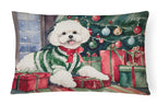 Bichon Frise Christmas Throw Pillow