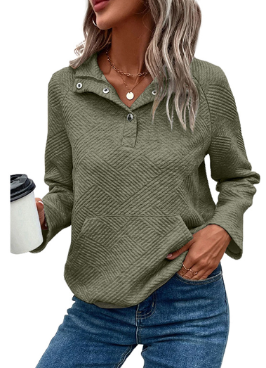 Solid Color Long Sleeve Stand Collar Sweater