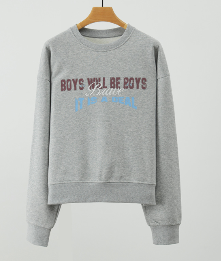 European American Letter Print Pullover for Fall/Winter | Streetwear